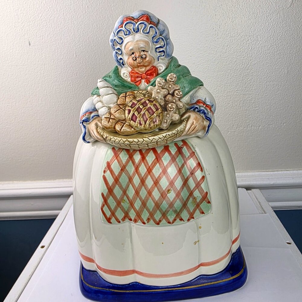 Fitz & Floyd Granny Baker Vintage Cookie Jar 11"